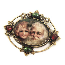 Load image into Gallery viewer, Vintage Christmas Santa &amp; Me Pin - Sweet Romance Wholesale