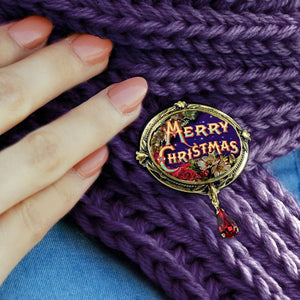 Merry Christmas Pin P340 - Sweet Romance Wholesale