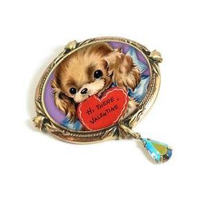 Hi there Valentine' Puppy Valentine Pin P349 - Sweet Romance Wholesale