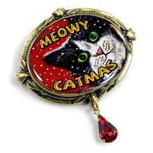 Load image into Gallery viewer, NEW! Meowy Catmas Christmas Cat Pin P351 - Sweet Romance Wholesale