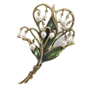 Lily of the Valley Brooch P585 - Sweet Romance Wholesale