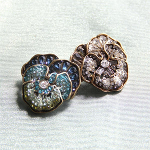 Pave Crystal Pansy Pins - Sweet Romance Wholesale