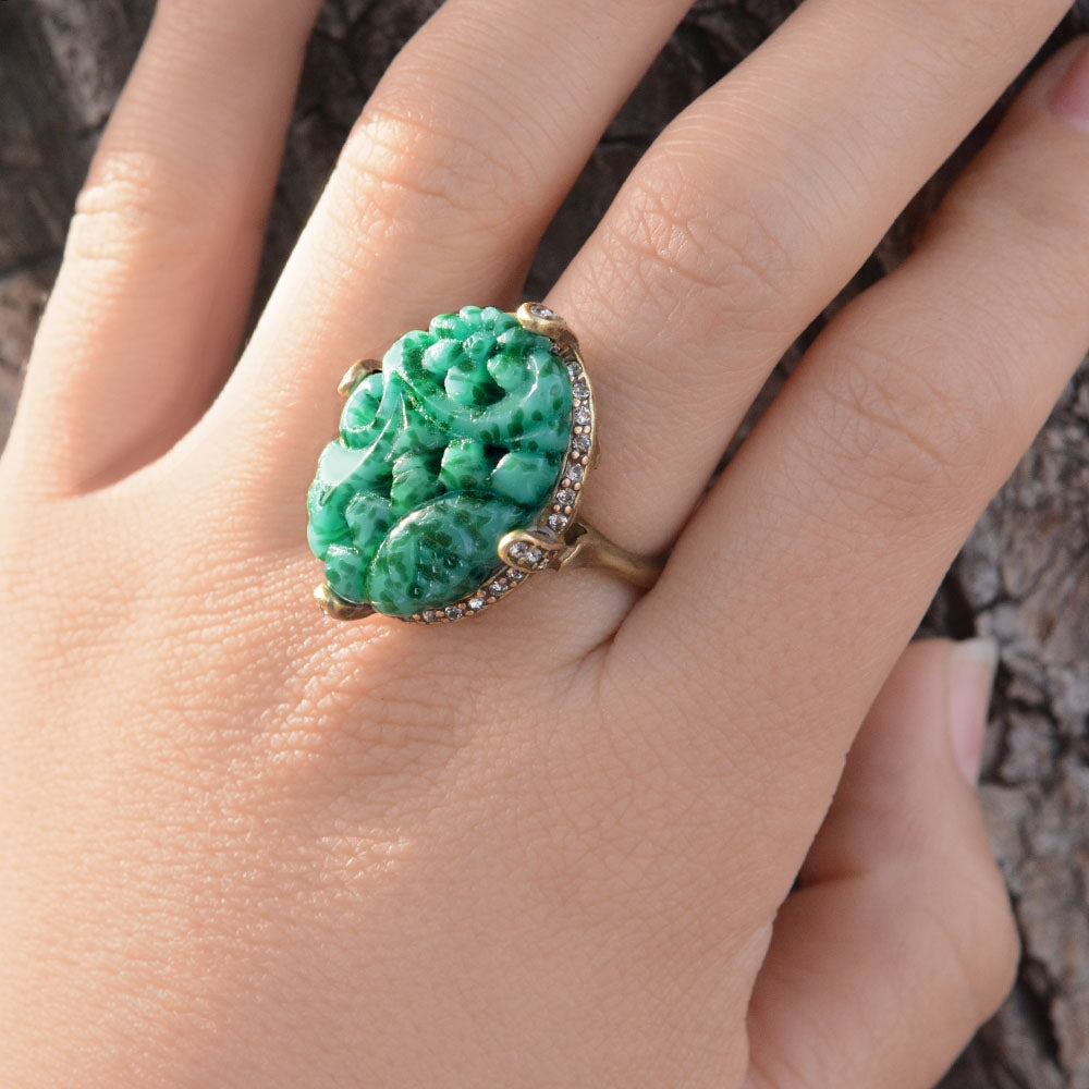 Vintage Jadeite Ring R132 - Sweet Romance Wholesale