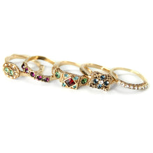 Load image into Gallery viewer, Set of 5 Italian Renaissance Stacking Rings - Sweet Romance Wholesale