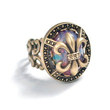 Load image into Gallery viewer, Fleur de Lis New Orleans Ring R532 - Sweet Romance Wholesale