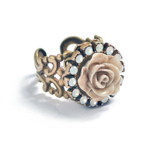 Ivory Carved Rose Ring - Sweet Romance Wholesale