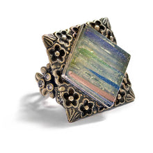 Load image into Gallery viewer, Square Glass Tile Ring - Sweet Romance Wholesale