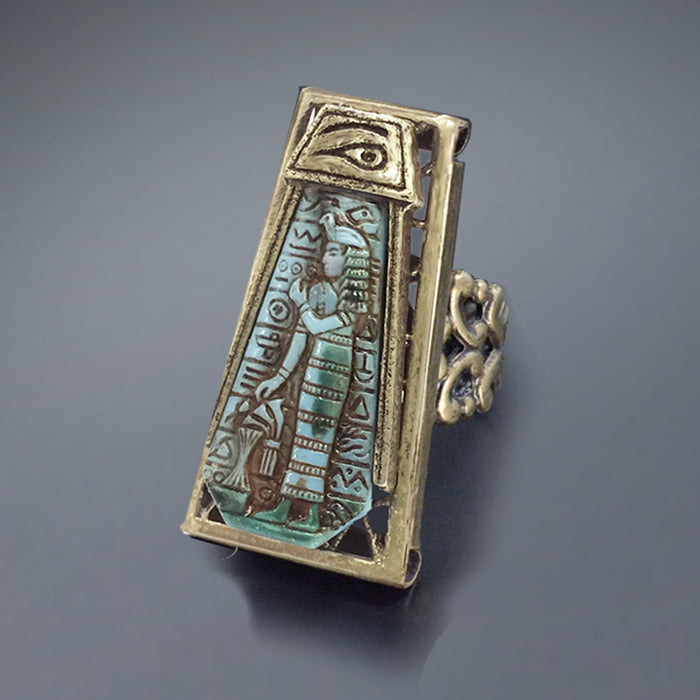 Blue Goddess Vintage Egyptian Ring R568 - Sweet Romance Wholesale