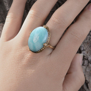 Amazonite Gemstone Ring R131 - Sweet Romance Wholesale